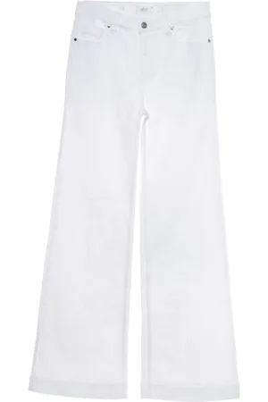 Hest Jeans, Dame, Hvid, M, Bomuld, Brede Ben Hvide Jeans Alyssum