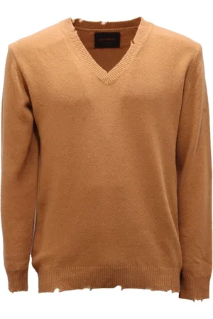 OFFICINA 36 Strik, Herre, Brun, M, Uld, Italiensk Uld Sweater Umh124