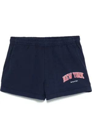 Sporty & Rich Shorts, Dame, Blå, M, Uld, Blå Sporty Shorts med Logo