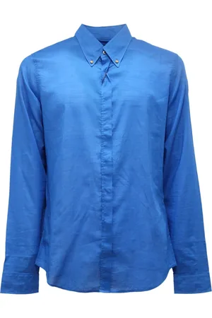 Gucci Skjorte, Herre, Blå, 2XL, Skinny Skjorte i Elektrisk Blå