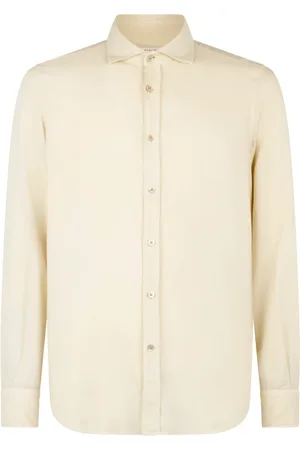 Boglioli Skjorte, Herre, Hvid, M, Bomuld, Garment Dyed Vaiella Shirt