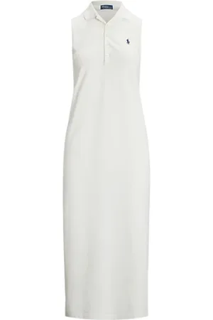 Ralph Lauren Kjole, Dame, Hvid, M, Elegant Kjole til Kvinder