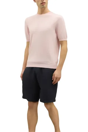 Boglioli Top, Herre, Lyserød, M, Bomuld, Tøjfarvet bomuld T-shirt
