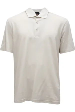 HERNO Top, Herre, Hvid, L, Crêpe Polo Skjorte