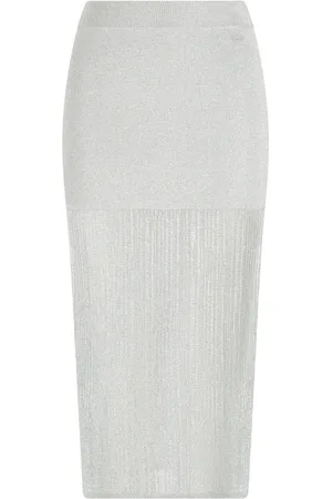 Armani Exchange Nederdel, Dame, Grå, S, Sølv Lurex Nederdel