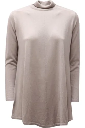 KANGRA CASHMERE Strik, Dame, Grå, XS, Grå Turtleneck Oversize Sweater