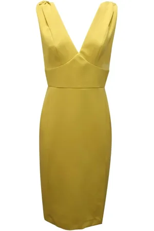 SANDRO FERRONE Kjole, Dame, Gul, M, Silke Lime Kjole Made in Italy