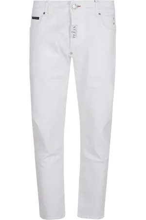 Philipp Plein Jeans, Herre, Hvid, W32, Uld, Hvide Jeans Stilfuldt Afslappet Moderne Look
