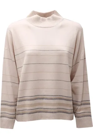 PESERICO SIGN Strik, Dame, Hvid, S, Uld, Beige silke/kashmir/uld sweater