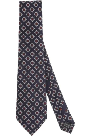Ermenegildo Zegna Tilbehør, Herre, Flerfarvet, ONE SIZE, Blå Silke Jacquard Slips