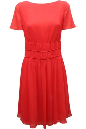 Emporio Armani Kjole, Dame, Rød, S, Elegant Kjole med Lynlås Lukning