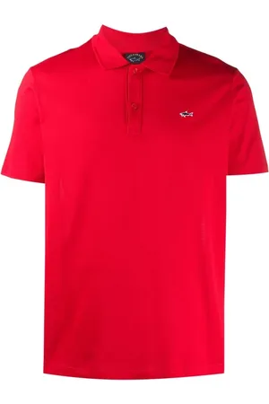 Paul & Shark Top, Herre, Rød, 3XL, Bomuld, Rød Bomuldspolo Slim Fit