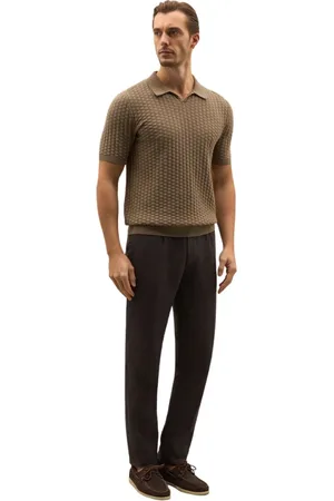 Boglioli Strik, Herre, Grøn, XL, Bomuld, Jacquard bomuld kortærmet Polo