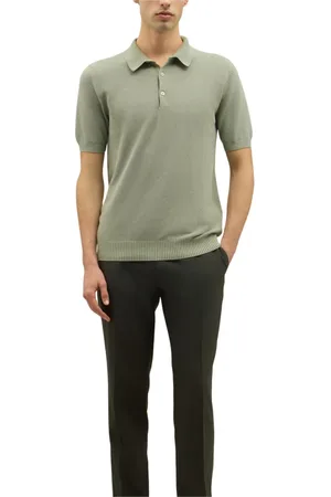 Boglioli Top, Herre, Grøn, XL, Bomuld, Honeycomb Cotton kortærmet Polo