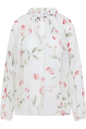 Giambattista Valli Bluser & Skjorter, Dame, Flerfarvet, S, Hvid Silkeskjorte Elegant Stil