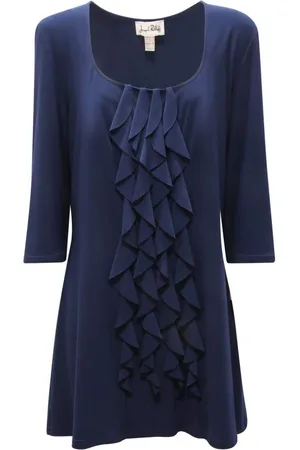 Joseph Ribkoff Kjole, Dame, Blå, 2XL, Uld, Navy 3/4 Ærme Uld Kjole