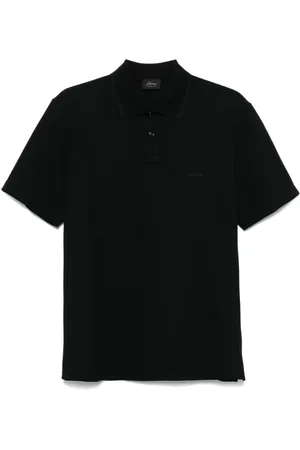 BRIONI Top, Herre, Sort, XL, Sort Broderet Logo Kortærmet Sweater