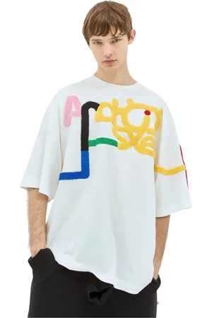 WALTER VAN BEIRENDONCK Top, Herre, Hvid, L, Bomuld, Bomuld Jersey Android T-Shirt