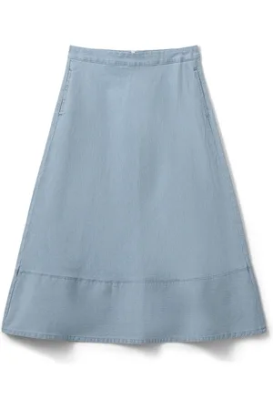 Sofie Schnoor Nederdel, Dame, Blå, S, Denim, Denim A-line Nederdel Lyseblå Stribet