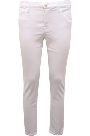 Jacob Cohen Bukser, Dame, Hvid, W25, Kimberly Crop Bukser, Lavet i Italien
