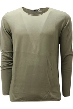 OFFICINA 36 Strik, Herre, Grøn, 2XL, Bomuld, Grøn Bomuldssweater Lavet i Italien
