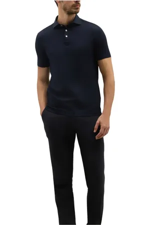 Boglioli Top, Herre, Blå, S, Bomuld, Bomuld Jersey kortærmet Polo
