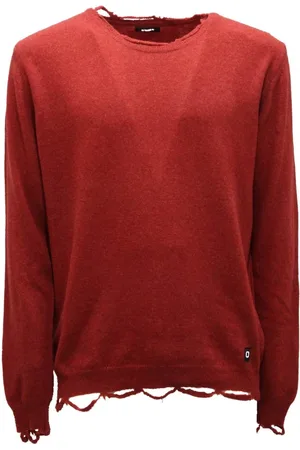 OFFICINA 36 Strik, Herre, Rød, XL, Uld, Uld Sweater Tc1677 Model