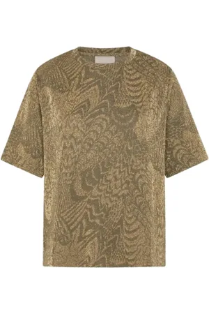 MOMONÍ Top, Herre, Gul, L, Lurex Stretch Jersey T-shirt