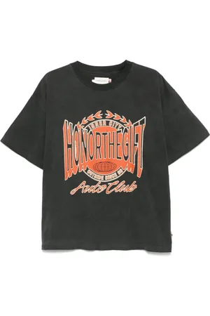 HONOR THE GIFT Top, Herre, Sort, 2XL, Sort Grafisk Print Crew Neck T-shirt