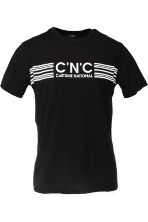 Costume National Top, Herre, Sort, S, Bomuld, Sort Trykt Rund Hals T-Shirt Mænd