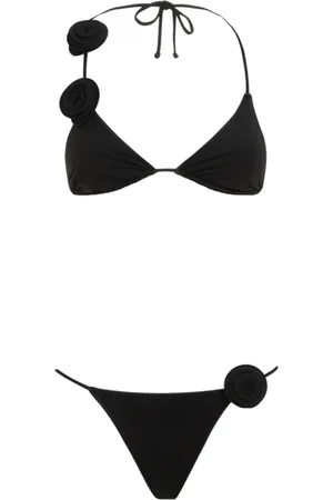 LA REVECHE Badetøj, Dame, Sort, L, Sort Blomstret Trekantet Bikini Badetøj