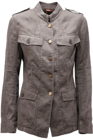 Dondup Jakke, Dame, Grøn, S, Bomuld, Vintage Linned/Bomuld Jakke Grøn