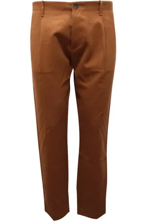 Nine In The Morning Bukser, Herre, Brun, L, Fold Chino Bukser med Plisser