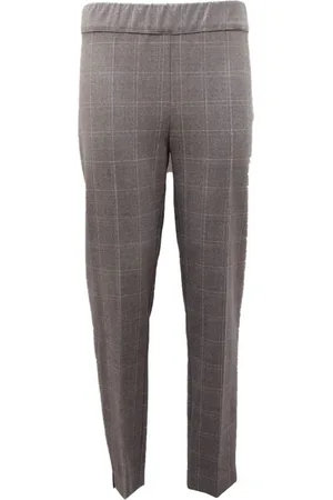 D.EXTERIOR Bukser, Dame, Grå, M, Uld, Uldbukser Flannel Check Granit