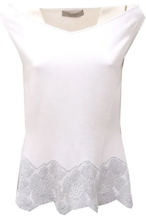 D.EXTERIOR Top, Dame, Hvid, L, Uld, Hvid Lurex Blandings Top