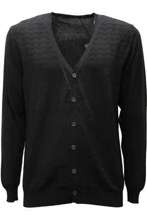 OFFICINA 36 Strik, Herre, Sort, L, Bomuld, Bomuld Cardigan Sweater Lavet i Italien