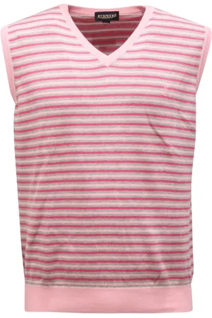 Jeckerson Strik, Herre, Lyserød, M, Bomuld, Ærmeløs bomulds sweater lavet i Italien