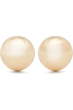 FEDERICA TOSI Tilbehør, Dame, Gul, ONE SIZE, Uld, Guldtonet Cirkulært Design Øreringe Par