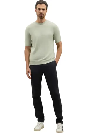 Boglioli Top, Herre, Grøn, XL, Bomuld, Tøjfarvet bomuld T-shirt