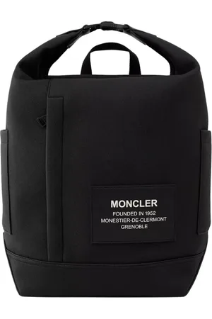 Moncler Taske, Herre, Sort, ONE SIZE, Bomuld, Sort Nakoa Rygsæk med Logo