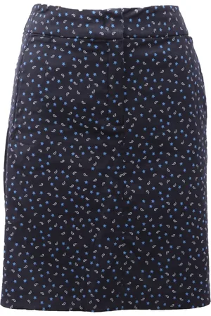 MARELLA Nederdel, Dame, Blå, XS, Sporty Micro Mønster Nederdel med Lommer