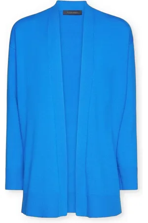 Elena Miro Strik, Dame, Blå, 2XL, Lang, foran åben cardigan