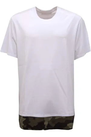 Neil Barrett Top, Herre, Hvid, XL, Bomuld, Camouflage Bomuld Loose Fit T-shirt