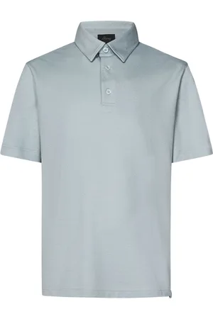 BRIONI Top, Herre, Blå, S, Bomuld, Blå Polo Skjorte med Logo Mærke