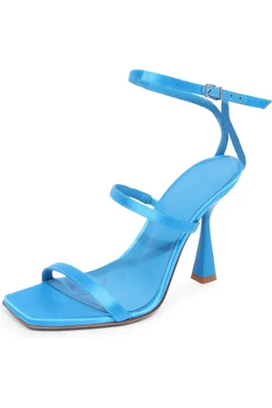 SERGIO LEVANTESI Sko, Dame, Blå, 40 EU, Satin, Elegant Telen Sandal Made in Italy