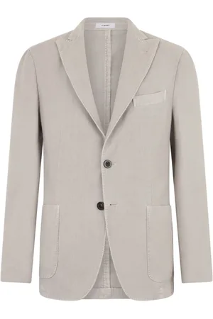 Boglioli Jakke, Herre, Grå, S, Bomuld, Stretch Linen Cotton micro-herringbone K-Jacket
