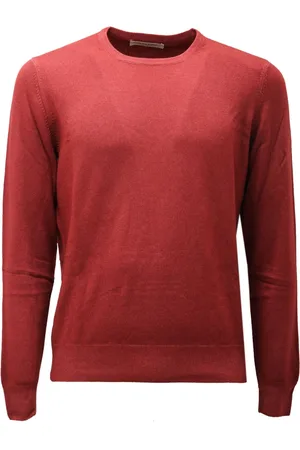 LA FILERIA Strik, Herre, Rød, XL, Kashmir Sweater 1968Ae Made in Italy