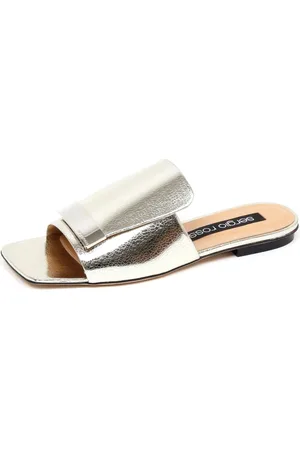 Sergio Rossi Sko, Dame, Gul, 35 EU, Revnet Effekt Sølv Sandal Sko