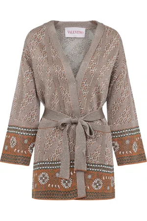 VALENTINO Strik, Dame, Grå, S, Tyl, Neutral Sweater Chic Style