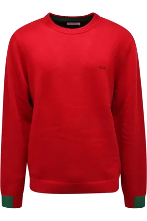 sun68 Strik, Herre, Rød, 2XL, Ildrød Sweater